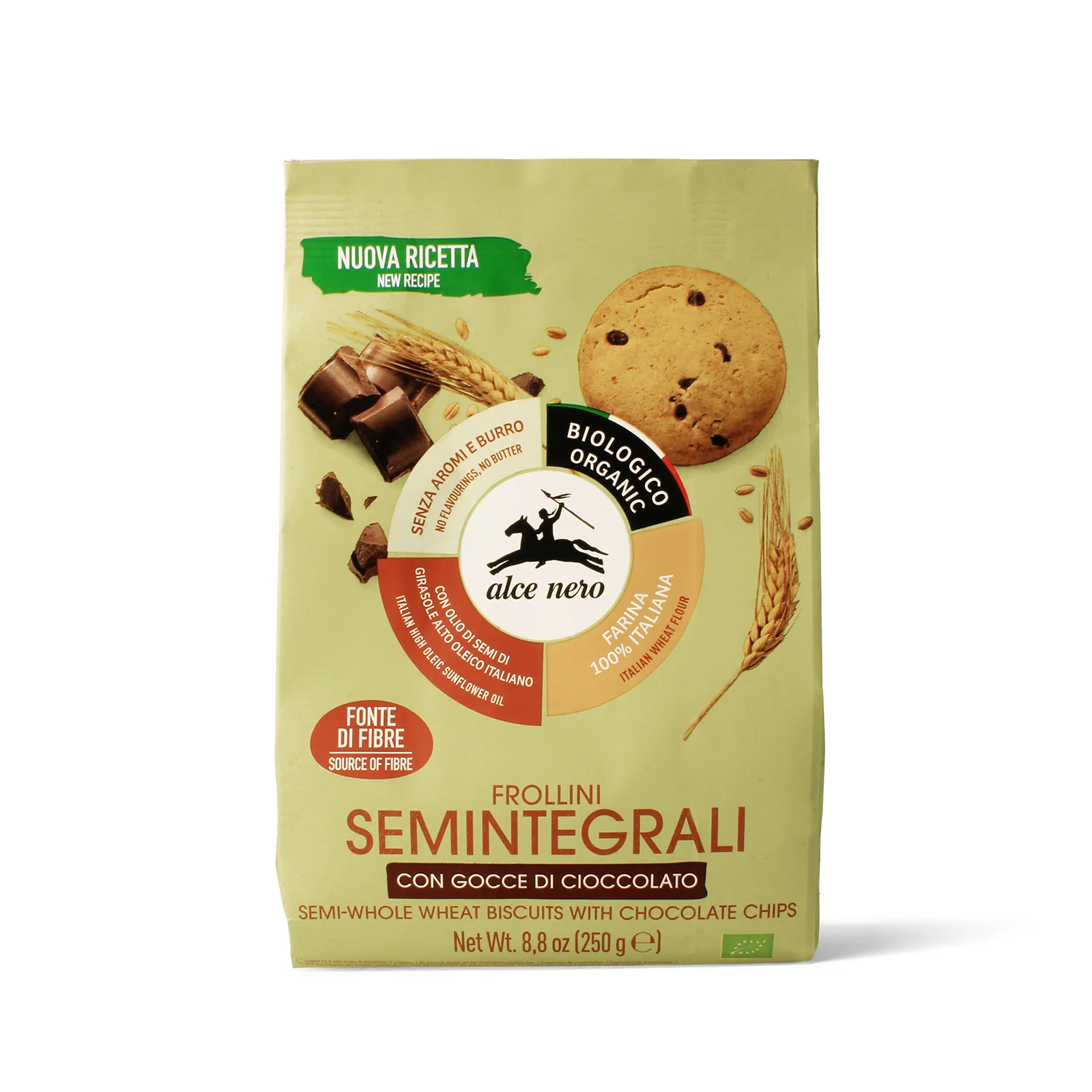 Frollini Semintegrali con gocce di cioccolato biologici
